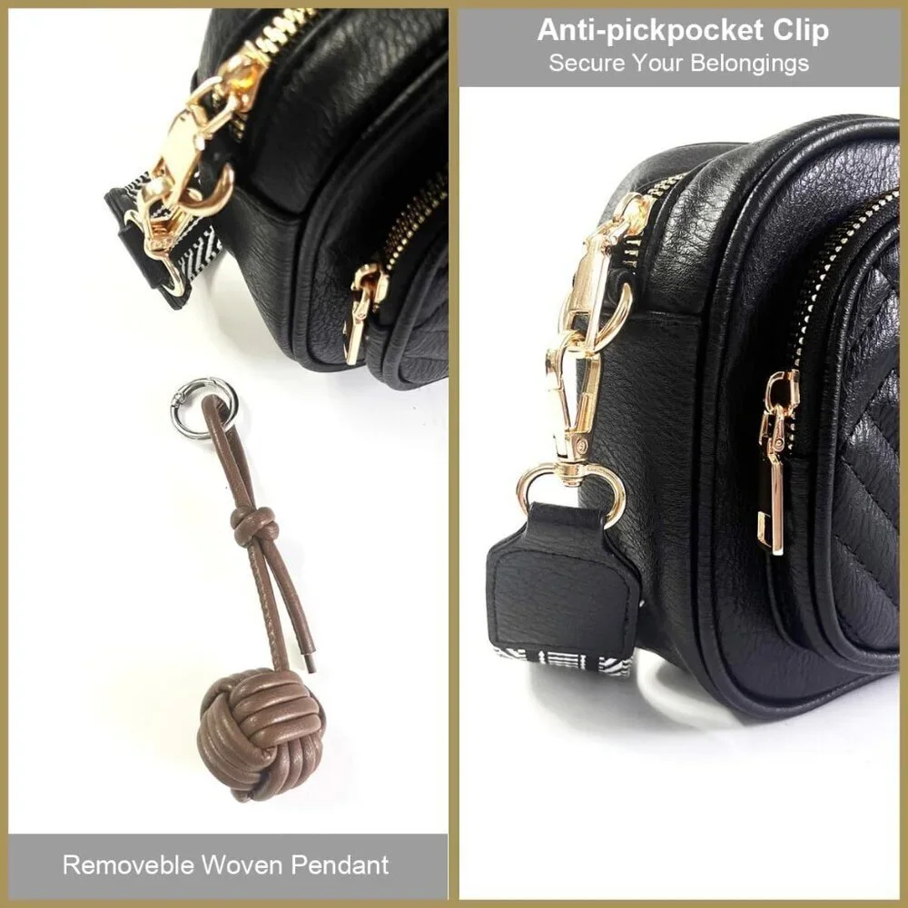 Small Quilted Crossbody Bag Vegan Leather Women's Shoulder Purse with Woven Stra